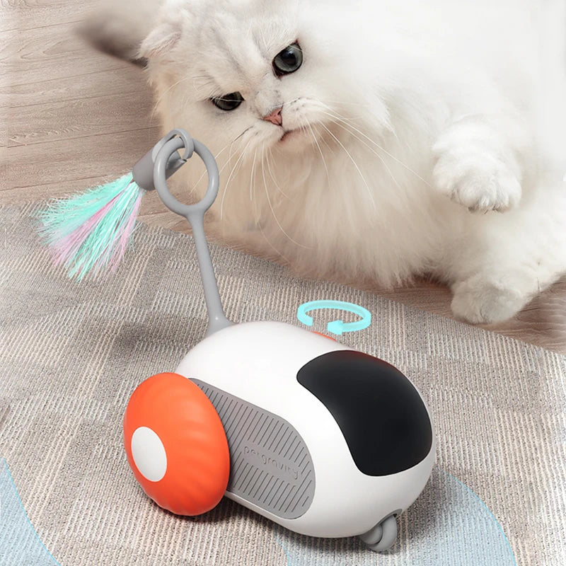 Coche Inteligente para Gatos – Juguete Interactivo con Plumas